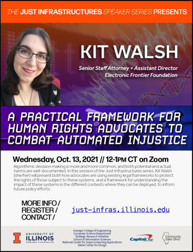 Oct. 13: Kit Walsh “A Practical Framework for Human Rights Advocates to Combat Automated Injustice“