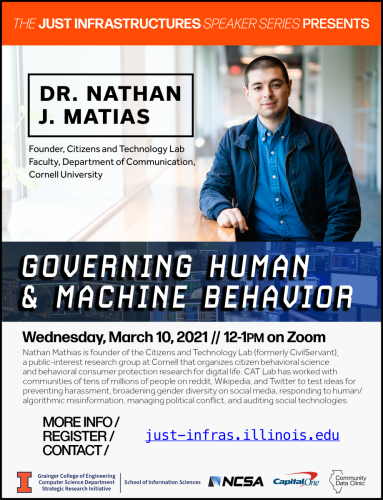 Mar. 10: Nathan Matias, Governing Human & Machine Behavior