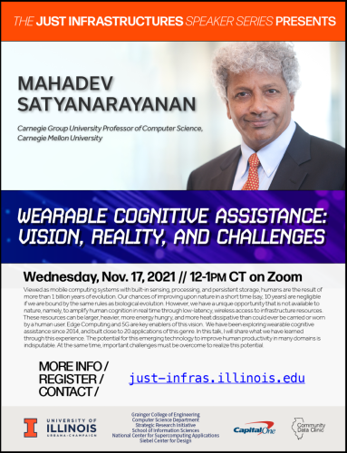 Nov. 17: Mahadev Satyanarayanan “Wearable Cognitive Assistance”