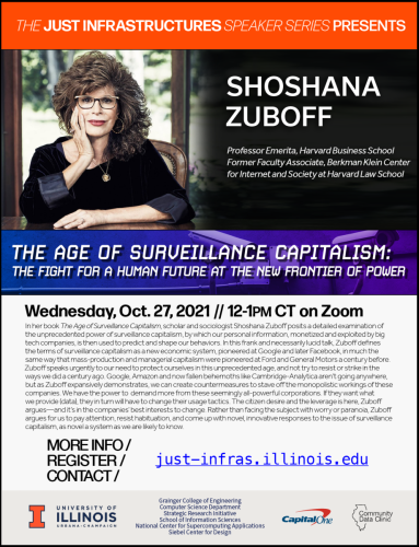 Oct. 27: Shoshana Zuboff “The Age of Surveillance Capitalism”